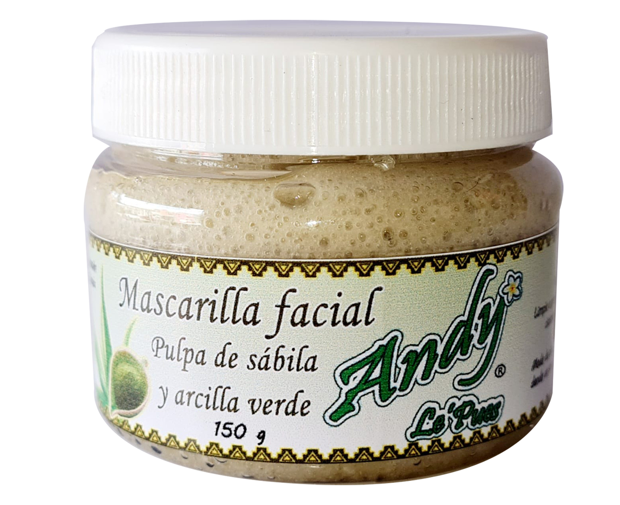 Mascarilla facial limpiadora pulpa de sábila y arcilla verde – Andy Le'Pues